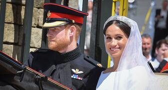 Meghan Markle wore Queen Mary’s diamond bandeau tiara made in 1932, along with a Cartier bracelet and diamond studs, for the royal wedding on Saturday. 20180522_Wedding-header.jpg