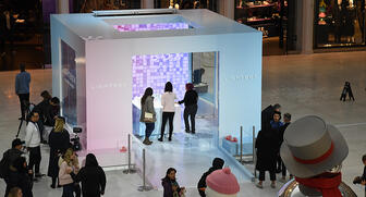 Lightbox, the lab-grown diamond line from De Beers that began selling online in September, opened its pop-up shop Monday at the Oculus, the transit hub at the rebuilt World Trade Center site in New York. The pop-up will be in place through Sunday. 20181129_Lightbox_header.jpg