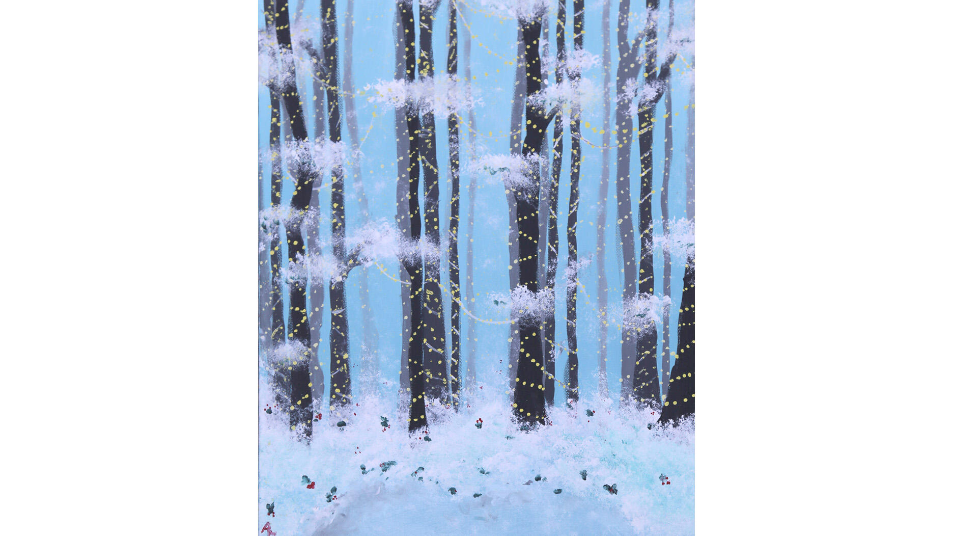 Jewelers for Children snowy forest holiday card