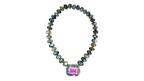 Guita M 100-carat pink topaz labradorite beaded necklace