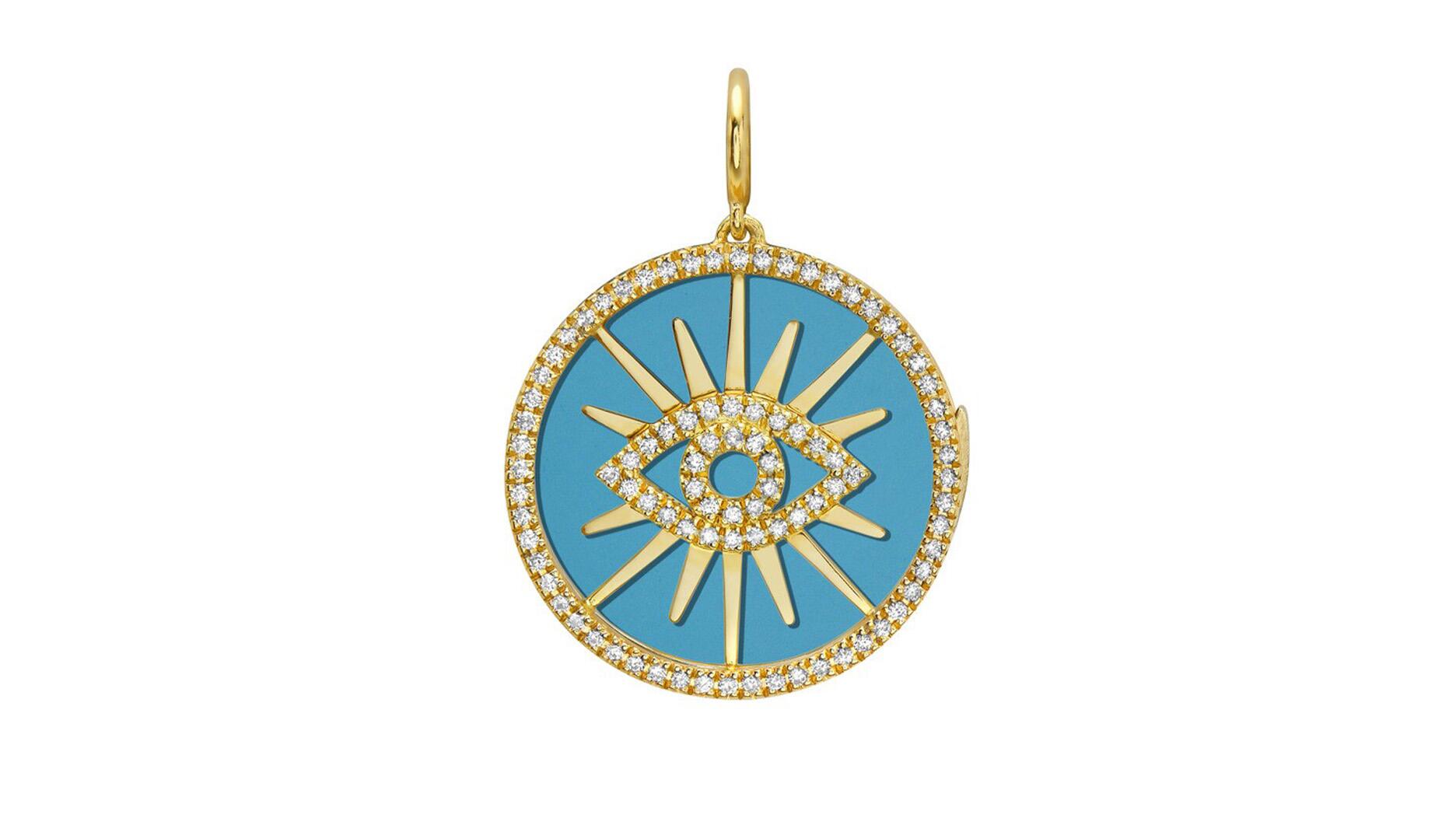 Evil Eye Charm with Turquoise Disc 