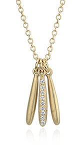 This 18-karat yellow gold Trio Diamond Icicle Pendant by Anne Sportun ($1,380) is one of the items available as part of Blue Nile’s new Designer Collective collaboration. 032614_Blue_Nile-Article.jpg