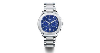 The Piaget Polo S Chronograph in blue ($12,400) is part of the brand’s new “entry-level” Polo S series introduced at an event held earlier this year in New York. Piaget’s parent company Richemont is struggling with sliding watch sales around the globe. 20160718_Piaget-Polo-S-5.jpg