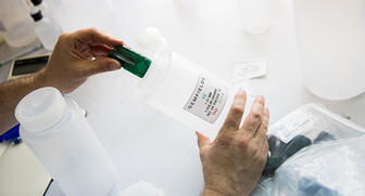 Nine of the 17 lots in Gemfields’ most recent emerald auction in Lusaka, Zambia, featured stones with the new “Provenance Proof” nanoparticle technology. A part of the Provenance Proof process is pictured here. 20180524_Gemfields.jpg