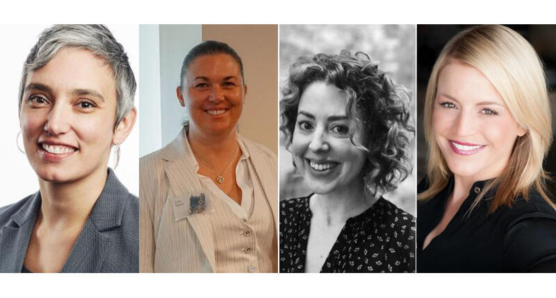 Forty-five women will receive a scholarship or grant from the Women’s Jewelry Association in the upcoming year. Four of them are (from left to right): Christina Miller with the $5,000 Carelle-WJA Grant, Lisa West with the $5,000 Female Veteran Scholarship, Magan Byron with the $5,000 Gabriel Love Foundation Scholarship and Julie Martin with the $5,000 Cindy Edelstein Jewelry Design Scholarship. 20180711_WJA.jpg