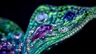 Close-up of Wallace Chan’s “Joy of Life” brooch 