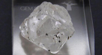 A shot of the 202-carat Type IIa diamond recently recovered by Gem Diamonds at the Letšeng mine in Lesotho. It is the seventh diamond over 100 carats found at the mine this year, and the largest to date in 2017. 20171128_Gem-202.jpg
