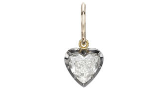 The National Retail Federation estimates that nearly one in five shoppers will gift jewelry for Valentine’s Day. Pictured here is a heart-shaped diamond signature hoop from Jessica McCormack—perfect for the holiday—featuring diamonds set in oxidized silver and hung from 18-karat yellow gold. 20171110_POTW-JessicaMcCormack1.jpg