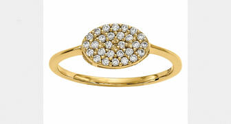 A karat gold and diamond fashion ring manufactured by Fairfield, Ohio-based Quality Gold. The company just bought North American Jewelers Inc. out of Chicago in an effort to expand its bridal business. 20160912_Quality-Gold-article.jpg