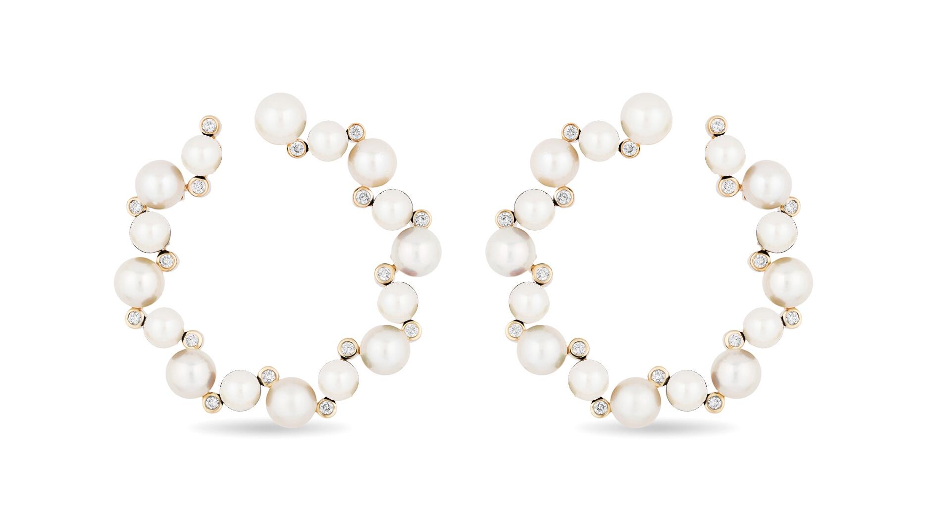 Mason and Books pearl and diamond earrings 