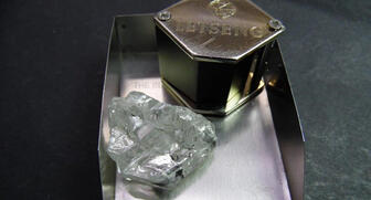 This 115-carat rough diamond is the latest in a string of big finds this year for London-based miner Gem Diamonds. The mining company said it is a D color, Type IIa stone. 20170920_Gem-115-carat.jpg