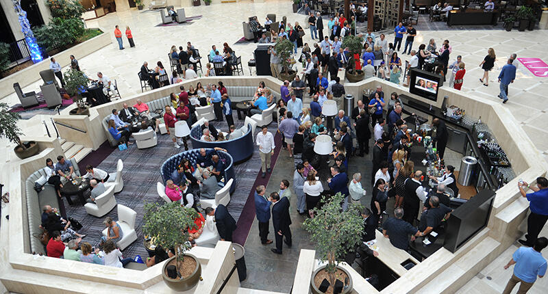 The Atlanta Jewelry Show holds a “Mingle” networking event after the show every evening; show organizers said it is one of the perks of the show’s new hosted buyer program. 20161025_AJS-Mingle-social.jpg