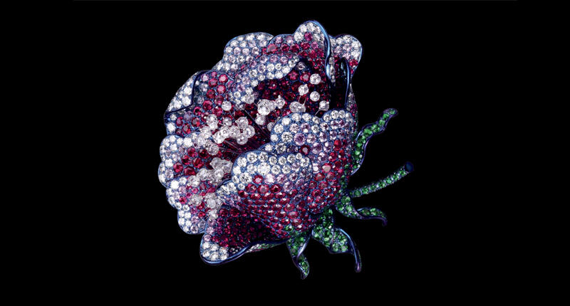 This “Graceful Peony” brooch from Carnet by Michelle Ong was created in 2008. It features white diamonds, rubies, pink sapphires and garnets in 18-karat white gold and titanium. © 2018 Carnet Jewelry 20190506_Carnet-header.jpg