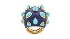David Webb turquoise and lapis ring  