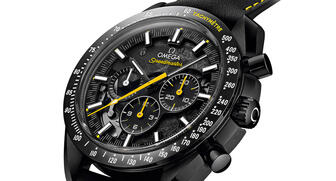 Surrounding the exhibition caseback on the Speedmaster Dark Side of the Moon Apollo 8 is Command Module Pilot Jim Lovell’s famous quote from the mission: “We’ll see you on the other side.” The astronaut uttered these words to ground control just before the crew lost contact as they began to orbit to the dark side of the moon. 20180329_Omega-header.jpg