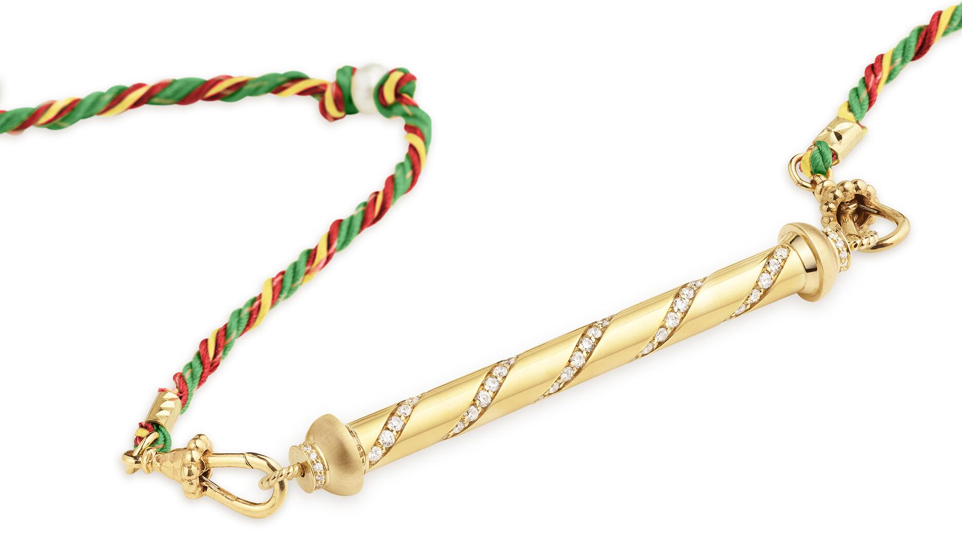 Marie Lichtenberg’s ‘Candy Cane’ necklace in gold