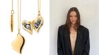 Monica Rich Kosann Slim Heart Locket in gold and Jacquelyn Jablonski
