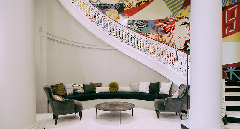 The lobby of the Luxury Brand Group’s new Manhattan office, Bryant Park LBG, which officially opened in July. 20160811_LBG-office.jpg