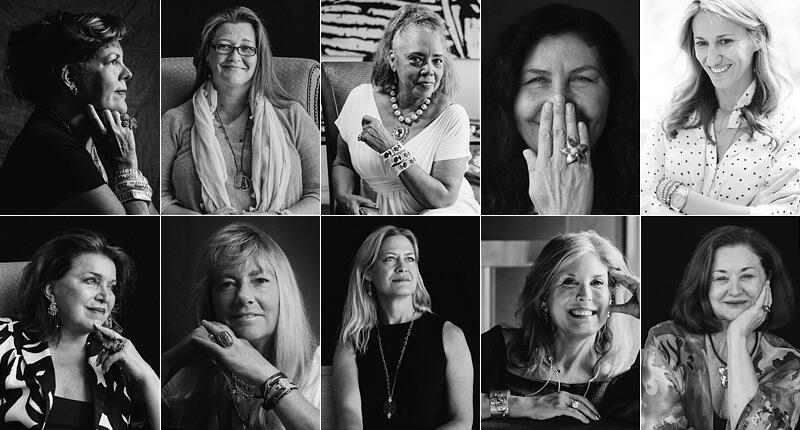 Among the women to be included in “100 Women of jewelry are: (top row, from left to right) Jessica Kagan Cushman, Pamela Huizenga, Corinne Simpson, Carla Morrison and Carolina Bucci, along with (bottom row from left to right) Lydia Courteille, Nancy Anderson, Sarah Graham, Joan Hornig and Paula Crevoshay. (All portraits by Hardy Klahold) 20171208_100_Women_header.jpg