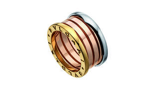 An 18-karat white, yellow and pink gold ring from the extension to Bulgari’s B Zero 1 collection, which was mentioned by LVMH as a strong performer in the first half of the year. The tri-metal-color line extension, which came out earlier this year, is referred to by the brand as the “perfect mistake.” 20160218_Bulgari-Article.jpg