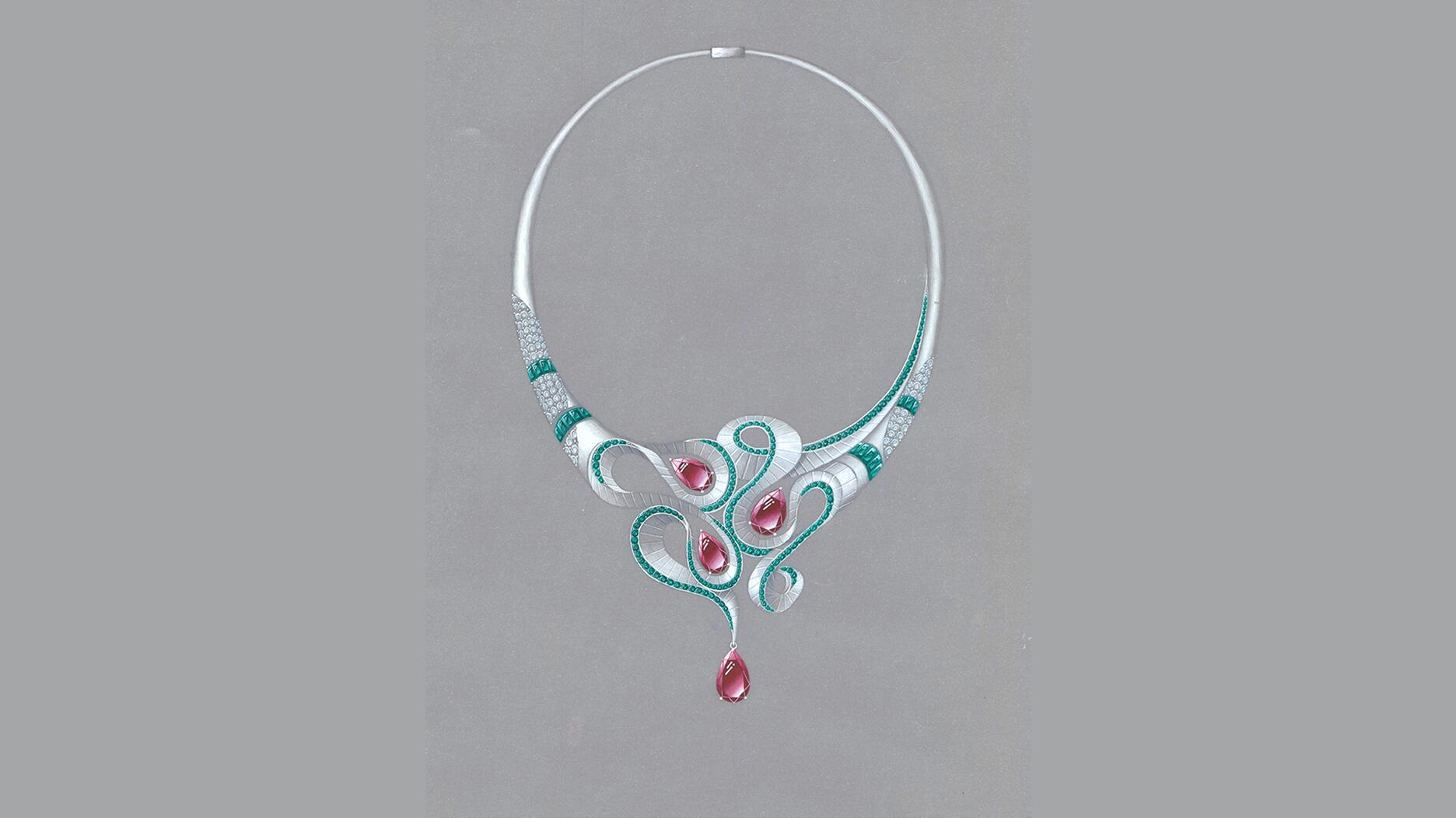 Sketch of Suhan Wang necklace design