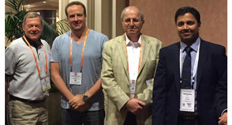 The Cultured Pearl Association of America elected a new board during the Las Vegas jewelry shows. Pictured here from left to right are Richard Blake, secretary; Jeremy Shepherd, treasurer; Aziz Basalely, president and Anil Maloo, vice president. 20170705_CPAA-board.jpg