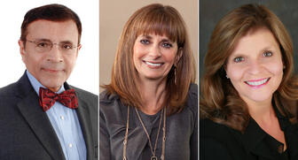 The 2018 inductees into National Jeweler’s Retailer Hall of Fame are, from left to right, Dror Zadok, Cathy Tivol and Pam Mortensen. 20180208_RHOF-winners.jpg