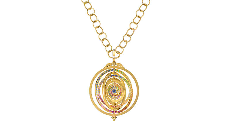 Jewelry designer Temple St. Clair’s 18-karat gold and sapphire “Tolomeo” pendant will enter into a permanent collection at the Musée des Arts Décoratifs this fall. 20170913_Tolomeo.jpg