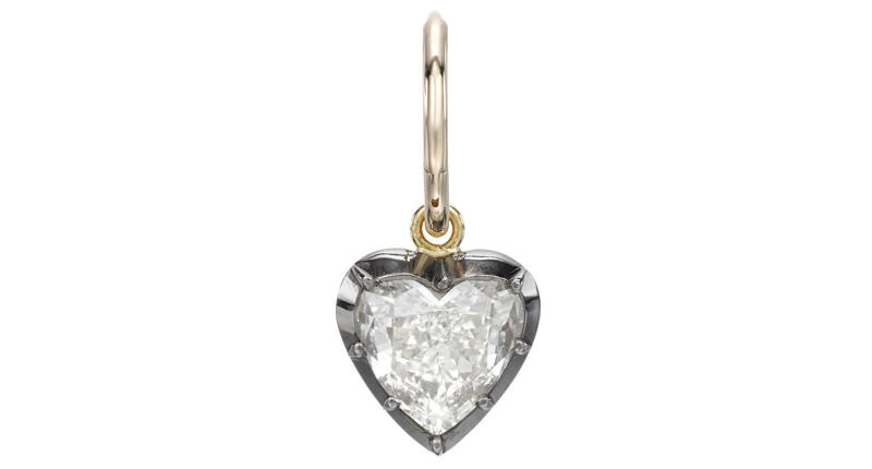 The National Retail Federation estimates that nearly one in five shoppers will gift jewelry for Valentine’s Day. Pictured here is a heart-shaped diamond signature hoop from Jessica McCormack—perfect for the holiday—featuring diamonds set in oxidized silver and hung from 18-karat yellow gold. 20171110_POTW-JessicaMcCormack1.jpg