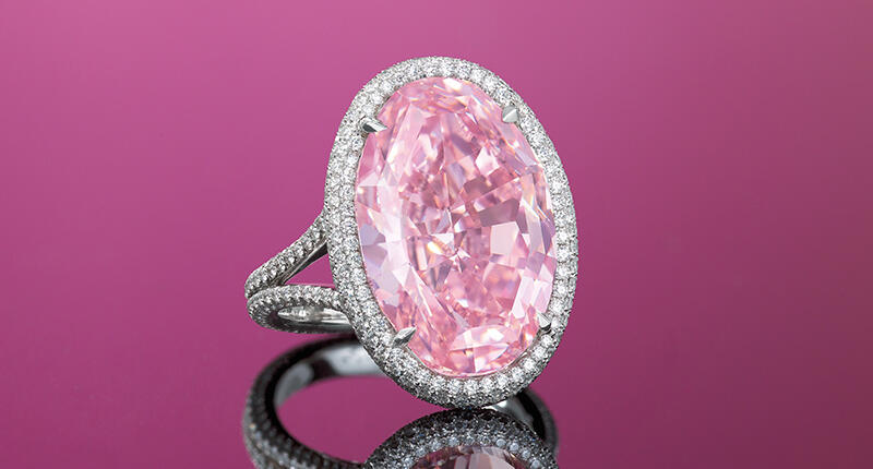 The 14.93-carat fancy vivid diamond dubbed “The Pink Promise” is the most expensive jewel Christie’s Hong Kong has put up for auction. It could sell for up to $42 million, Christie’s estimates. 20171102_Pink-Promise.jpg