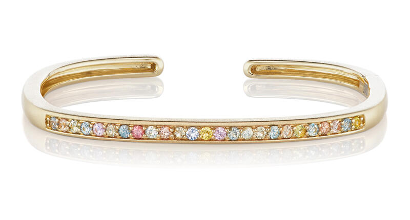 Pastel gems are all over jewelry design this spring, like the multicolored sapphires seen in this 14-karat yellow gold Jane Taylor cuff. 20170222_Pastels-janetaylor.jpg