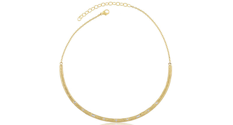 According to the World Gold Council, U.S. consumers were eager to buy gold jewelry in the first quarter. Pictured here is Lika Behar’s 22-karat gold “Lea” choker necklace with fancy and full-cut diamonds ($5,830). 20180507_Lika-Behar.jpg