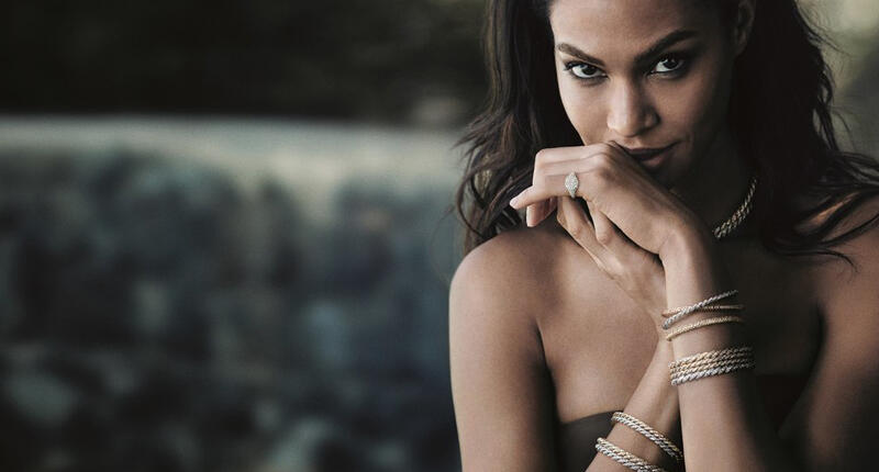 An image from the fall/winter 2018 David Yurman campaign featuring model Joan Smalls, shot by Peter Lindbergh. The jewelry brand is moving its New York City flagship store from its current location on Madison Avenue and 63rd Street to 57th Street between Madison and Fifth Avenues next year. 20181030_Yurman.jpg