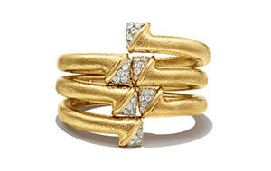 The re-launched Nail collection, which includes the bangle above, offers 18-karat gold pieces with or without diamond and gemstones. 091814_DW-Article.jpg