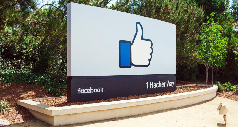 The front sign outside Facebook headquarters in Menlo Park, California. The social media giant recently announced changes to its news feed that will impact how much content users see from business pages. 2018_Facebook-HQ.jpg