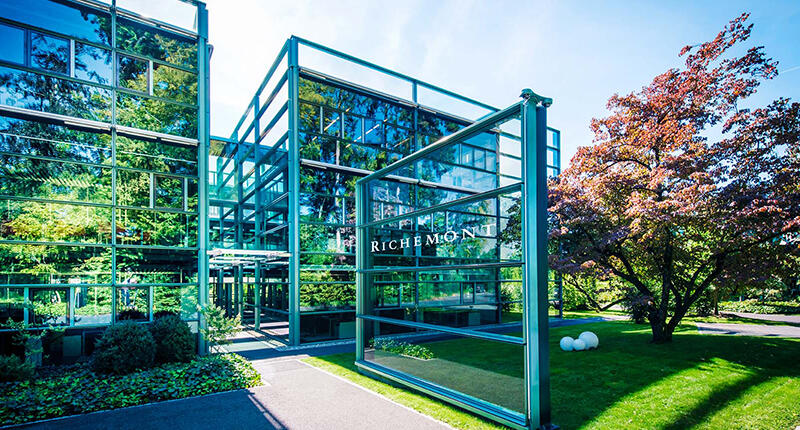 Richemont’s headquarters in Bellevue, Switzerland. The luxury giant’s first-quarter jewelry sales were strong, but the watch segment didn’t perform as well. (Photo courtesy of Richemont.) 20190719_Richemont_Headquarters.jpg
