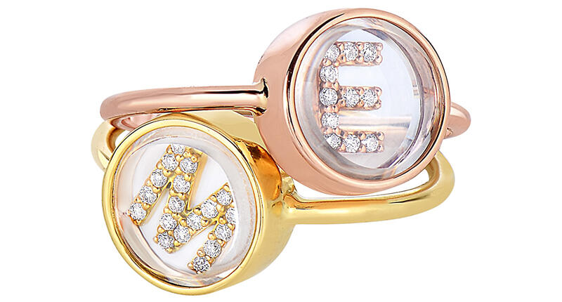 The National Retail Federation said 34 percent of shoppers will buy jewelry as a gift for Mother’s Day, like the Moritz Glik locket rings seen here, which feature one diamond pave initial enclosed between white sapphires in 18-karat gold. The style retails for $2,480. 20180427_MothersDay.jpg