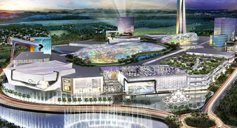 A rendering of the American Dream Miami, which will be the U.S.’s largest mall when constructed. The 7.2 million-square-foot retail and entertainment center is expected to open in late 2023. 20180628_Am-Dream-Miami.jpg
