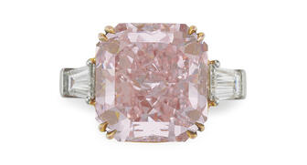This 8.42-carat brilliant-cut fancy intense pink diamond is the highlight of the upcoming Magnificent Jewels sale at Christie’s New York. 20180329_8ct-pink.jpg