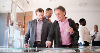 Present at the grand opening of the James Allen store Friday was the company’s namesake and one of its four founders, James Allen Schultz (pictured right), and his wife and company co-founder Michele Sigler. The store is in Washington D.C.’s Georgetown neighborhood. 20181211_James_Allen_header.jpg