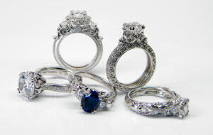 The 18-karat white gold “Renaissance” bridal jewelry group by Rhyme&Reason, formerly & Creations; the brand was one of three winners in Centurion’s Emerging Designer contest. 021214_EDA-Article.jpg