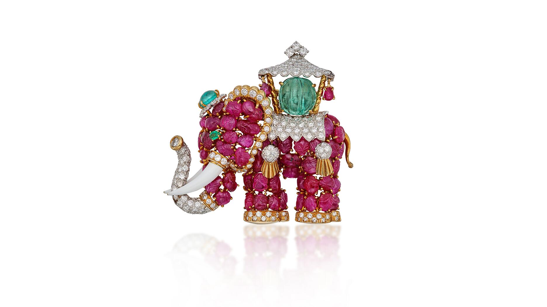 Constance “Connie” Barber Mellon’s David Webb Elephant Clip-Brooch