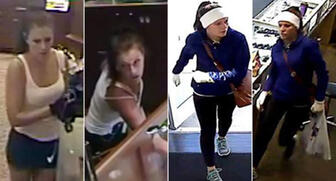 Abigail Lee Kemp, shown here in security video footage from two different stores, was sentenced to 10 years in federal prison for her role in robbing a half-dozen jewelry stores. 20160715_Female-robber.jpg