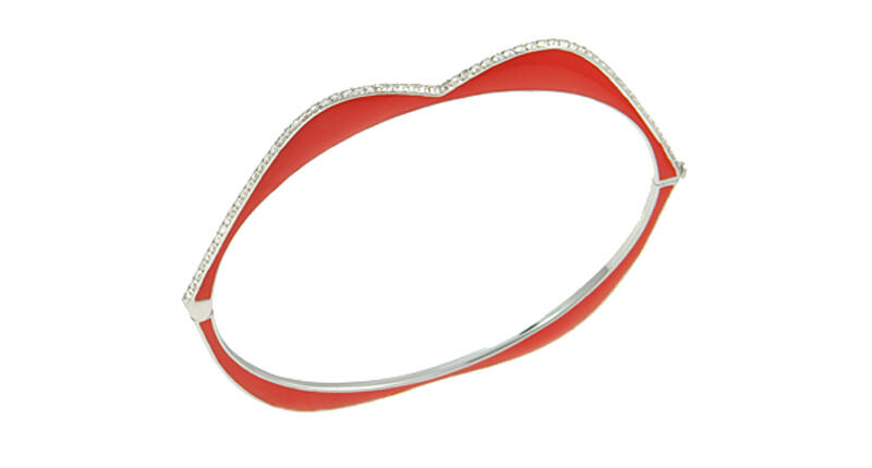 Couples will be locking lips over gifts of jewelry, evenings out and experiences this Valentine’s Day, the NRF’s pre-holiday consumer survey shows. This is the “OMG!” bangle from designer Raphaele Canot in 18-karat white gold with diamonds and enamel ($8,900). 20170201_VDay-RaphaeleCanot.jpg