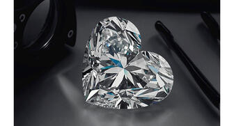 This 92.15-carat heart-shaped, D color, flawless diamond will be offered suspended from a cultured pearl sautoir necklace and is expected to sell for $14-$20 million. 20170424_La-Legende-diamond.jpg