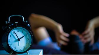 Stock image of man with insomnia 