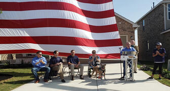 Jewelry designer Tara Hutchinson, fourth from left, at the April dedication ceremony to celebrate her new home, built by the Gary Sinise Foundation, a non-profit started by the actor to serve veterans through a variety of outreach programs. 20190503_Tara_Hutch_ceremony_header.jpg